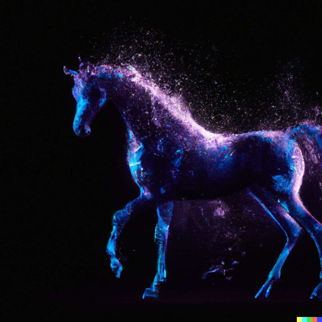 a horse, digital art, 3D style